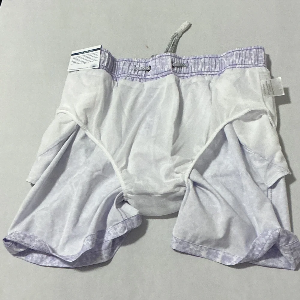 Vintage Summer Lilac Floral 4 Way Stretch Volleys Swim Shorts Size L NWT